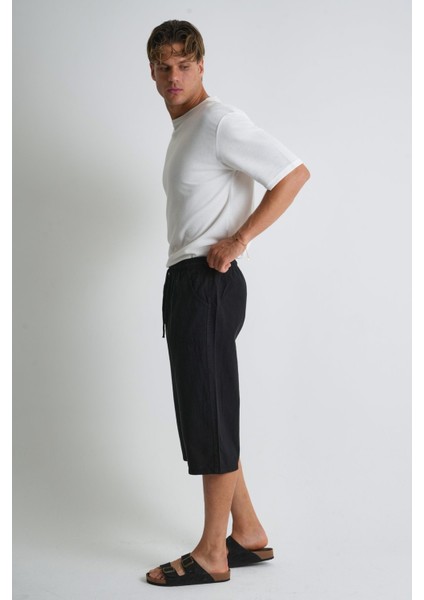 Erkek Büyük Beden %100 Pamuk Keten Görünümlü Kapri E203-24 fiyatları