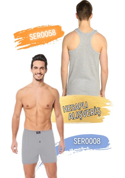 Erkek Ribana Spor Atlet ve Boxer Takım 6'lı Set (12 Parça) SER0058 - SER0008 fırsatları