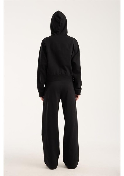 %100 Pamuk Kadın Kapüşonlu Cepli Sweatshirt + Pantolon Takımı (2 Parça) fiyatları