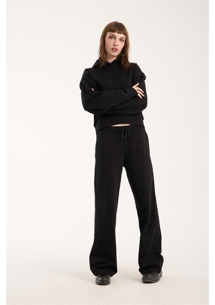 %100 Pamuk Kadın Kapüşonlu Cepli Sweatshirt + Pantolon Takımı (2 Parça) modelleri