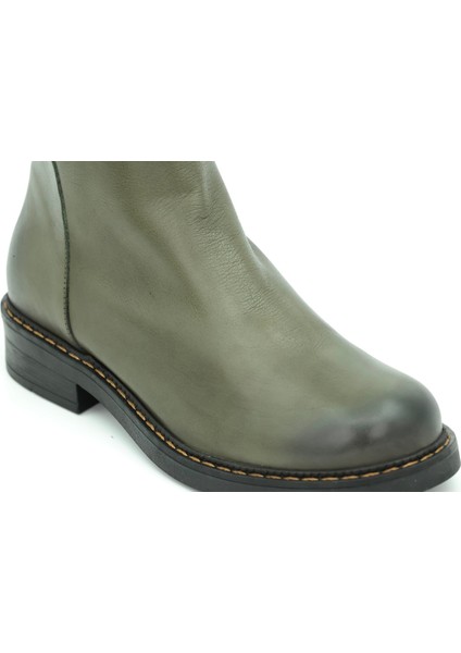 Hakiki Deri Fermuarlı Kadın Bot Kauçuk Taban - B257302 fırsatları