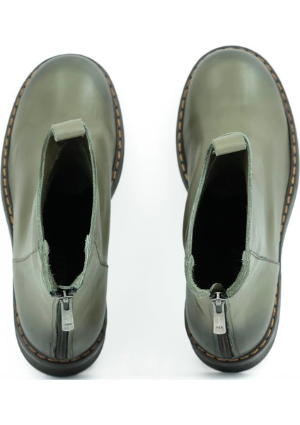 Hakiki Deri Fermuarlı Kadın Bot Kauçuk Taban - B257302 indirimleri