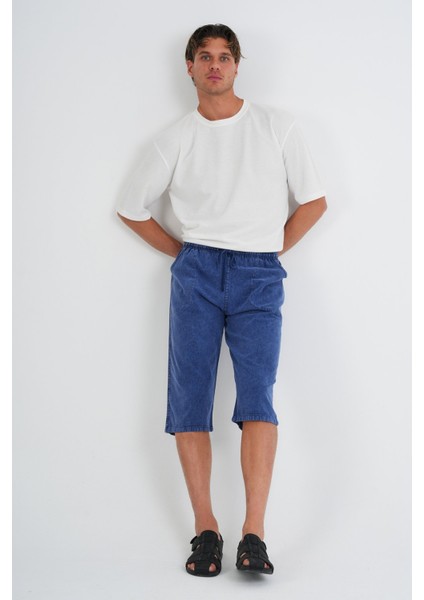 Erkek Büyük Beden %100 Pamuk Keten Görünümlü Kapri E203-13 indirimleri
