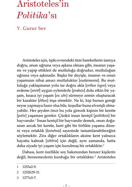 Politika – Aristoteles fırsatları