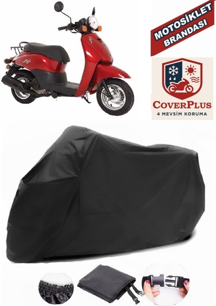 Vitello Rover 100 Siyah Motorsiket Brandası Motor Örtüsü Çadır Su Geçirmez Motosiklet Kılıfı Motor Brandası