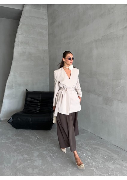 Taş Elegant Kuşaklı Ceket
