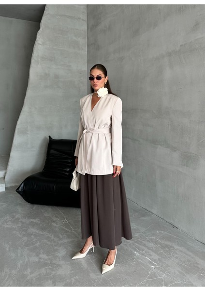 Taş Elegant Kuşaklı Ceket