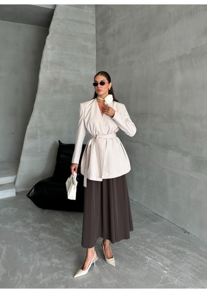 Taş Elegant Kuşaklı Ceket