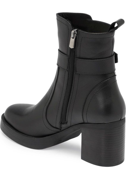 Siyah Hakiki Deri Kadın Casual Bot - K24K1BT67623-A23