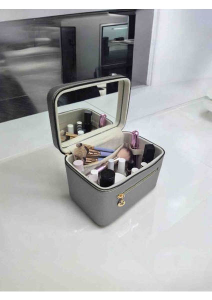 Aynalı Makyaj ve Takı Düzenleme Çantası - Fermuarlı Taşıma Kutusu modelleri