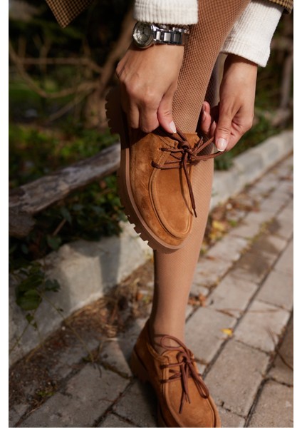 Kristel Kadın Lacivert Gercek Deri Bagcıklı Loafer Ayakkabi fırsatları