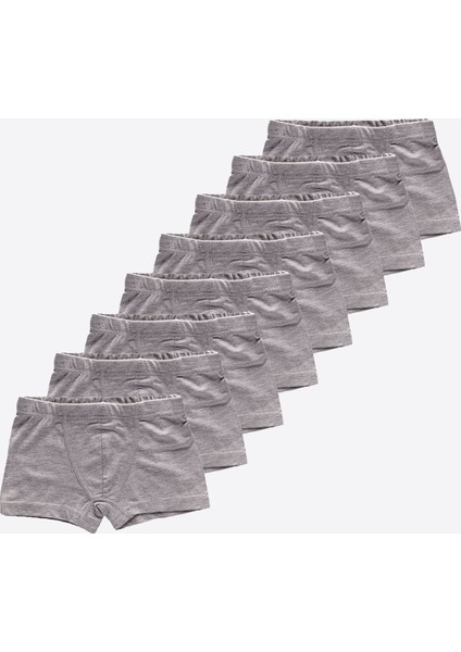 Erkek Çocuk Gri 8'li Pamuk Elastan Boxer 8M209