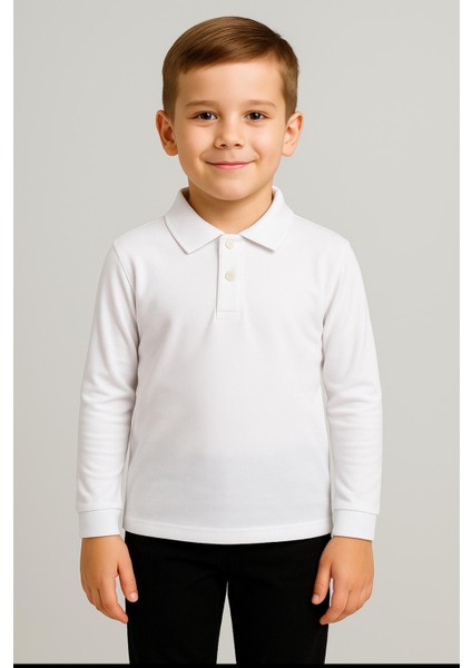 Gala Yakalı Düz Uzunkol Unisex Tişört modelleri