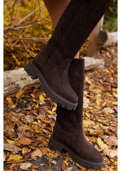 Zelly Kadın Siyah Gercek Deri Eva Taban Çizme fırsatları