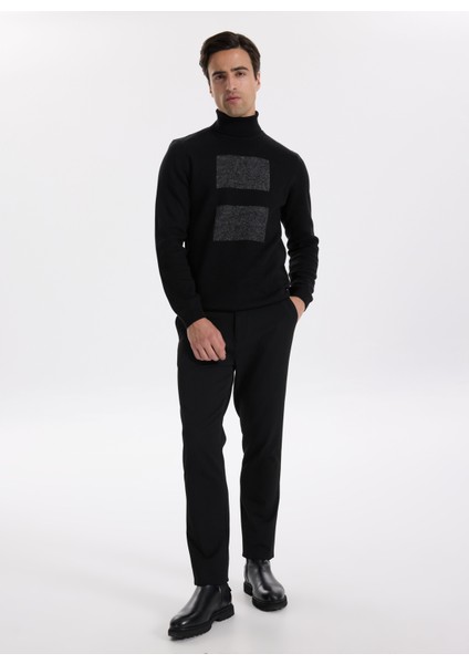 Normal Bel Normal Paça Slim Fit Siyah Erkek Pantolon F5WM-PNT 2536