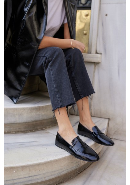 Valenta Kadın Bordo Rugan Gercek Deri Loafer Ayakkabi fırsatları