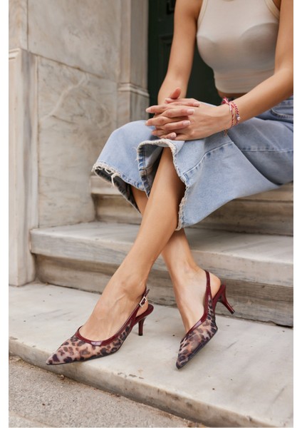 Bilbao Kadın Bordo Leoapar Detay Mını Topuklu Ayakkabi