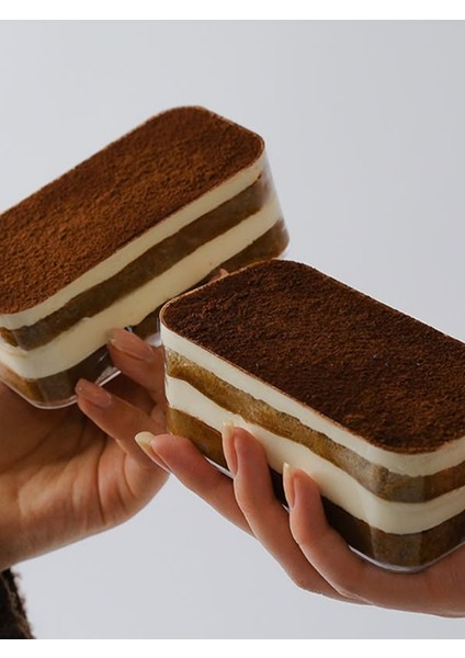 Tiramisu Kase Sert Plastik Kap Kapak 6 Adet
