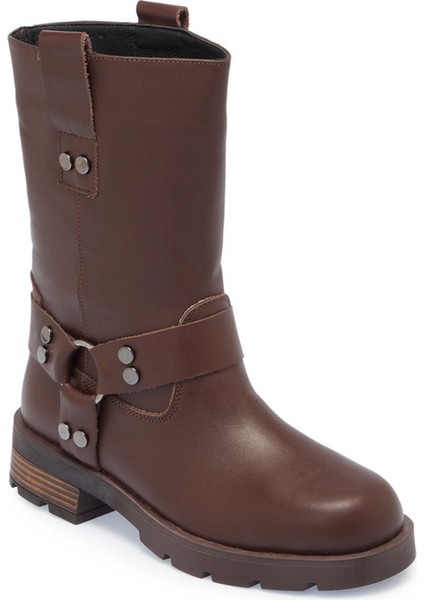 Kahve Hakiki Deri Kadın Casual Bot - K24K1BT67743-A24