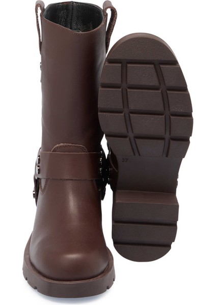 Kahve Hakiki Deri Kadın Casual Bot - K24K1BT67743-A24 fırsatları