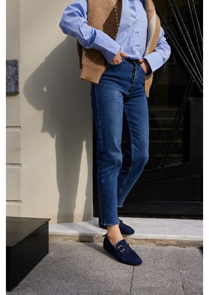 Piccoli Kadın Siyah Gercek Suet Tokali Loafer fiyatları