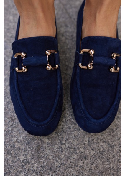 Piccoli Kadın Siyah Gercek Suet Tokali Loafer