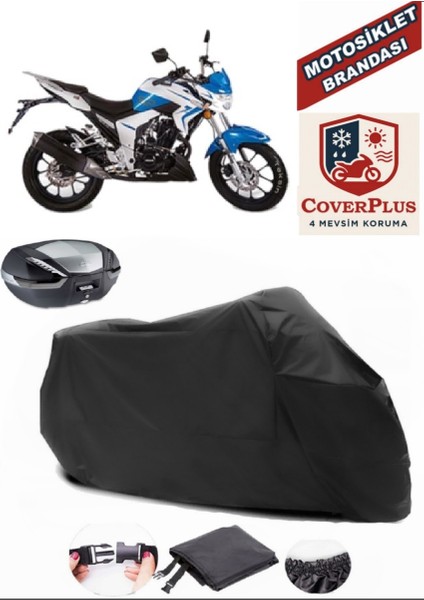 Falcon Sharp 200 Siyah Arka Çanta Uyumlu Motorsiket Brandası Motor Örtüsü Çadır Su Geçirmez Motosiklet Kılıfı Motor Brandası