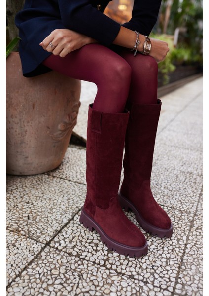 Zelly Kadın Siyah Gercek Deri Eva Taban Çizme