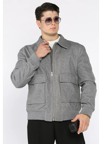 Cep Detaylı Ribanalı Erkek Kaşe Kaban P-00018797 modelleri