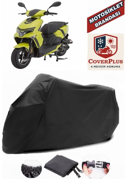 Mondial Air Time Siyah Motorsiket Brandası Motor Örtüsü Çadır Su Geçirmez Motosiklet Kılıfı Motor Brandası