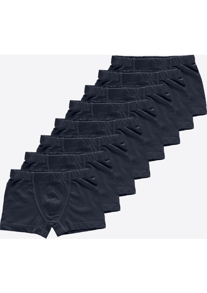 Erkek Çocuk Füme 8'li Pamuk Elastan Boxer 8M209