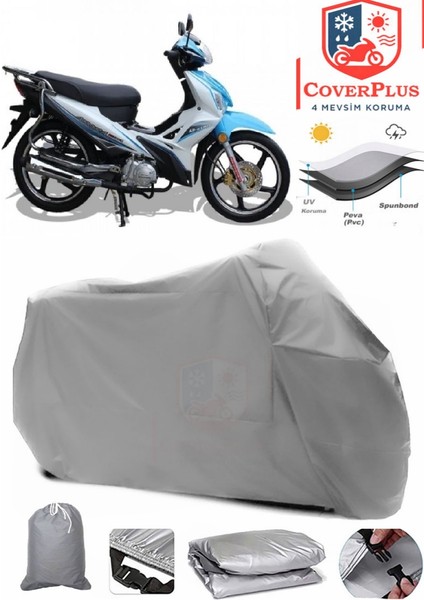 Arora Ar 100-7 Gri Motorsiket Brandası Motor Örtüsü Çadır Su Geçirmez Motosiklet Kılıfı Motor Brandası