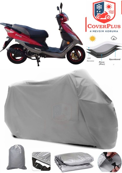 Arora Ar 50-6 Capirossi Gri Motorsiket Brandası Motor Örtüsü Çadır Su Geçirmez Motosiklet Kılıfı Motor Brandası