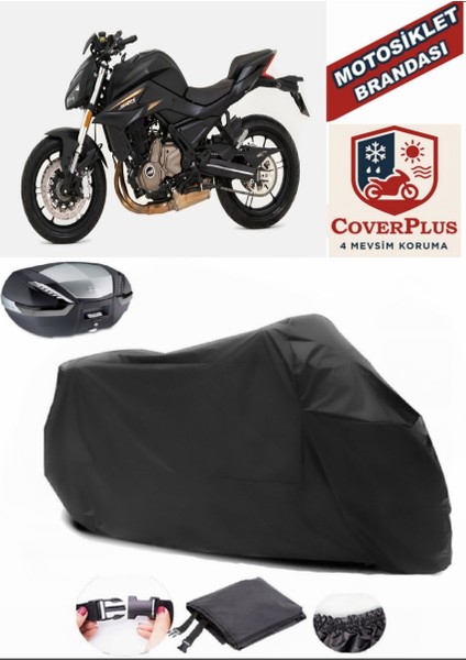 Qj SRK700 Siyah Arka Çanta Uyumlu Motorsiket Brandası Motor Örtüsü Çadır Su Geçirmez Motosiklet Kılıfı Motor Brandası