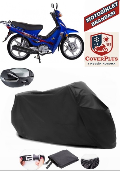 Rmg Moto Gusto Star 100 Siyah Arka Çanta Uyumlu Motorsiket Brandası Motor Örtüsü Çadır Su Geçirmez Motosiklet Kılıfı Motor Brandası