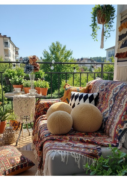 3' Lü Top Kırlent / Yastık 2 Büyük Hardal/ 1 Küçük Hardal ( 42CM / 25CM) fiyatları