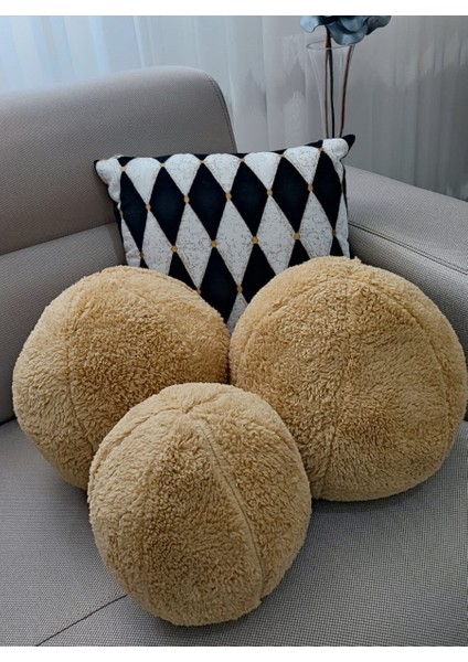 3' Lü Top Kırlent / Yastık 2 Büyük Hardal/ 1 Küçük Hardal ( 42CM / 25CM) modelleri