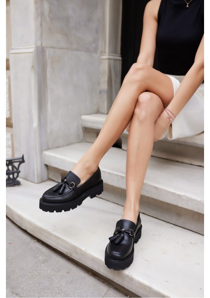 Gray Kadın Kahve Gercek Suet Puskul Detay Eva Taban Loafer Ayakkabi