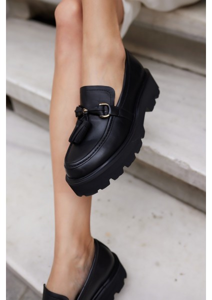 Gray Kadın Kahve Gercek Suet Puskul Detay Eva Taban Loafer Ayakkabi