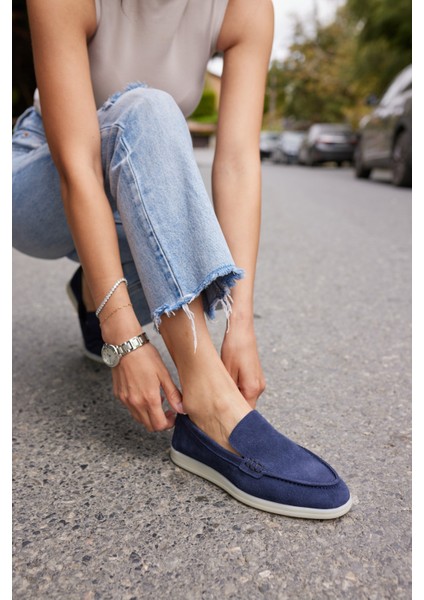 Amor Kadın Tutun Nude Gercek Suet Loafer Ayakkabı modelleri