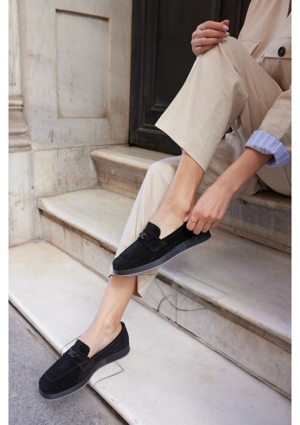 Lugo Kadın Kahve Gercek Suet Loafer Ayakkabi fırsatları