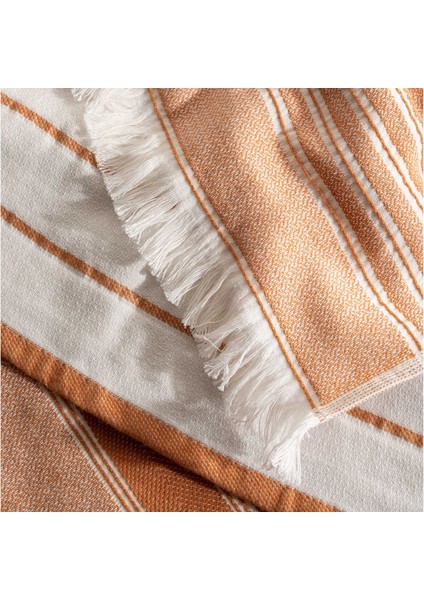 Elis 3'lü Kurulama Havlusu %100 Pamuklu Iplik Boyalı Özel Dokuma Terra-Krem 40X60 cm