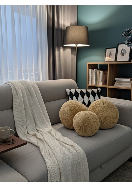 3' Lü Top Kırlent / Yastık 2 Büyük Hardal/ 1 Küçük Hardal ( 42CM / 25CM) fırsatları