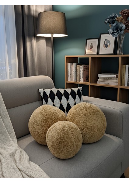 3' Lü Top Kırlent / Yastık 2 Büyük Hardal/ 1 Küçük Hardal ( 42CM / 25CM) indirimleri