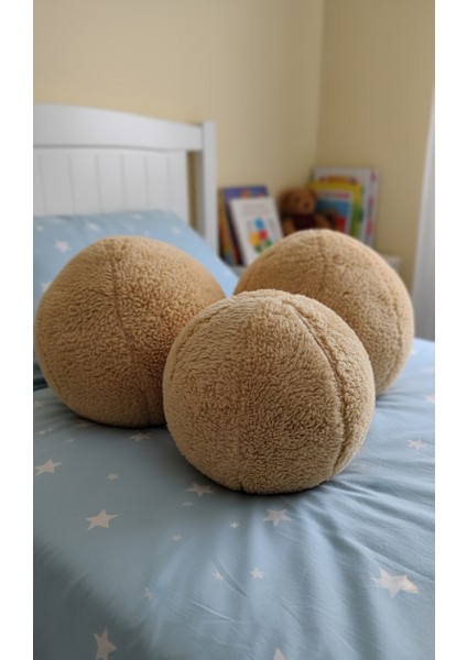 3' Lü Top Kırlent / Yastık 2 Büyük Hardal/ 1 Küçük Hardal ( 42CM / 25CM)