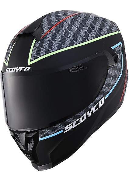 Motosiklet Double ve Güneş Vizörlü Full Face Kask Ce Motor Kaskı Lightning fiyatları