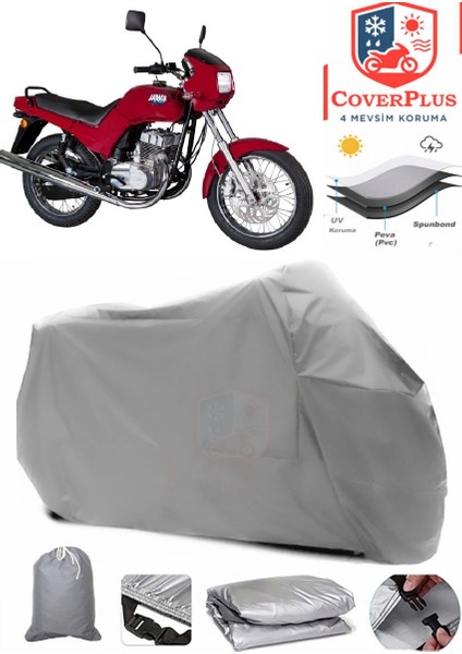 Jawa 350 2t Gri Motorsiket Brandası Motor Örtüsü Çadır Su Geçirmez Motosiklet Kılıfı Motor Brandası