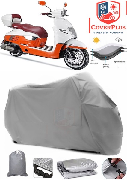 Arora Malibu Pro Gri Motorsiket Brandası Motor Örtüsü Çadır Su Geçirmez Motosiklet Kılıfı Motor Brandası