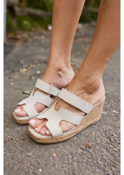 Hawai Kadın Kahve Gercek Deri Süet Espadril Terlık modelleri