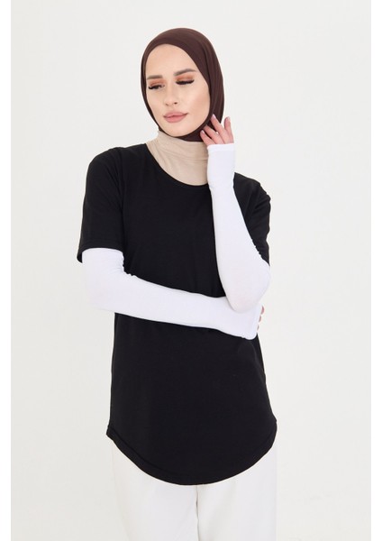 Beyaz Tesettür Parmak Geçmeli Kolluk Viskon Düz 1024_42 fiyatları